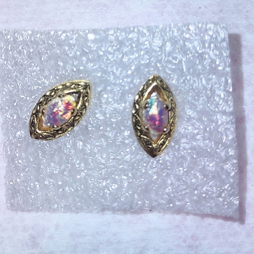 Opalescent Vintage Pierced Post Earrings